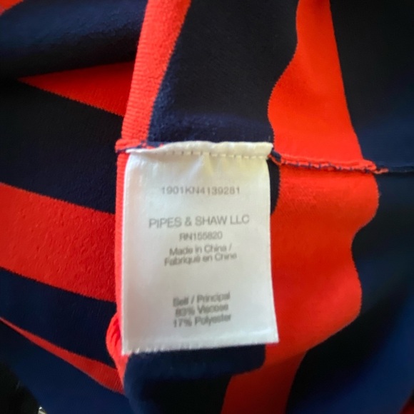 VERONICA BEARD Broome Red & Navy Knit Crop Crewneck Sweater Size Small - Picture 12 of 12